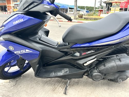 Yamaha Aerox 155cc blue motorbike (scooter) for rent in Krabi, Thailand. © KrabiNature.com