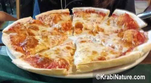 Krabi Town's Bistro Monaco European style restaurant has pizza as its number one order.
