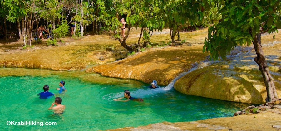 Emerald Pool - natural spring-fed freshwater pool in Krabi, Thailand.