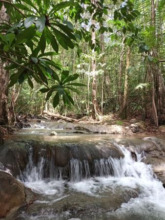 A fast freshwater stream at Ngon Nak Nature Trail in Tub Kaek, Ao Nang, Krabi.