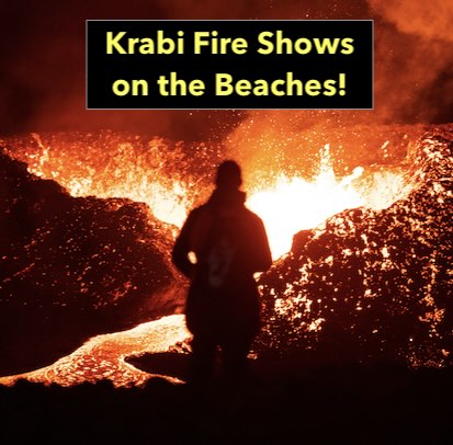 Staring at a crazy fire show of lava. Dramatic enhancement of Krabi Fire Show.