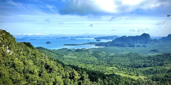View from Ngorn Nak Mountain in Tub Kaak subdistrict of Krabi, Thailand. © KrabiNature.com
