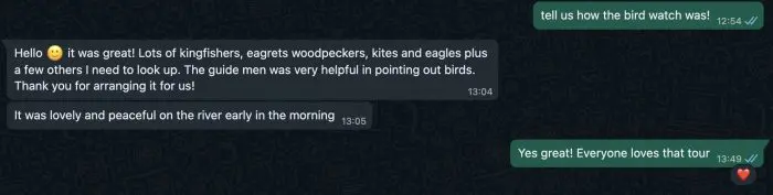 A testimonial from four customers on a birdwatching tour on the Krabi river through the mangroves.