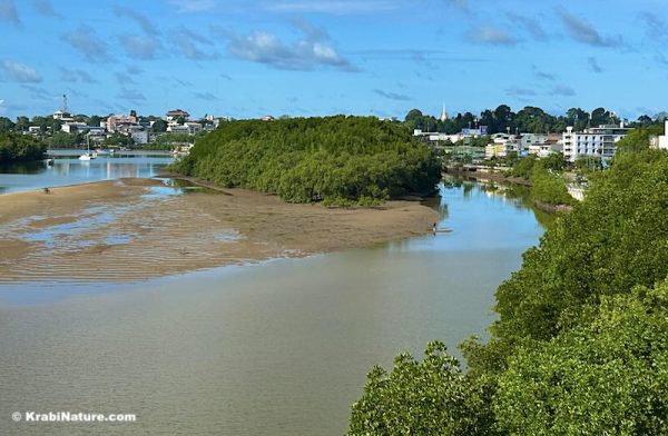 View of Krabi Town from the tower found at the Krabi Urban Walkway (mangrove walkway).