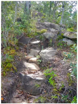Rocky trail after third viewpoint at Ngorn Nak Mountain, Tub Kaak, Krabi, Thailand.
