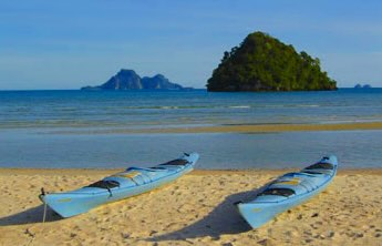 Kayaks in Krabi, Thailand.