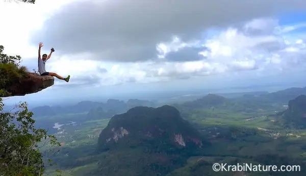 Viewpoint from Ngon Nak Mountain in Krabi near Tub Kaak subdistrict at the beach.
