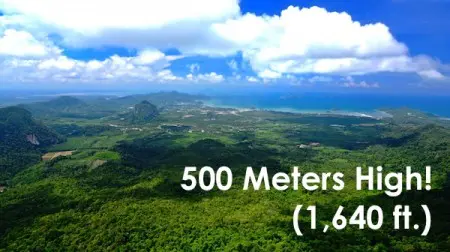 View from Ngon Nak Mountain trail in Tub Kaak.