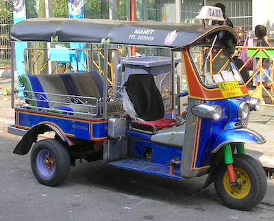 An older style tuk-tuk you can use as a taxi to anywhere. They can go between Ao Nang and Krabi Town.
