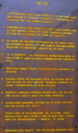 Rules of Ngorn Nak Trail in Tub Kaak, Krabi, Thailand