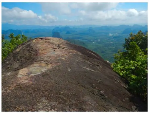 View from very top peak of Ngorn Nak Mountain, Tub Kaak, Krabi, Thailand.